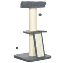 Cat Tree Tower with Scratching Posts and Toy Ball - Dark Grey