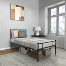 Black Metal Single Bed Frame with Storage Space