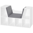 White Cushioned Reading Seat Bookcase Shelf