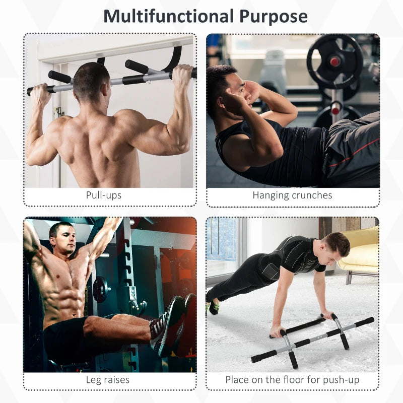 Black Doorway Pull-Up Bar for Home Gym Upper Body Workout