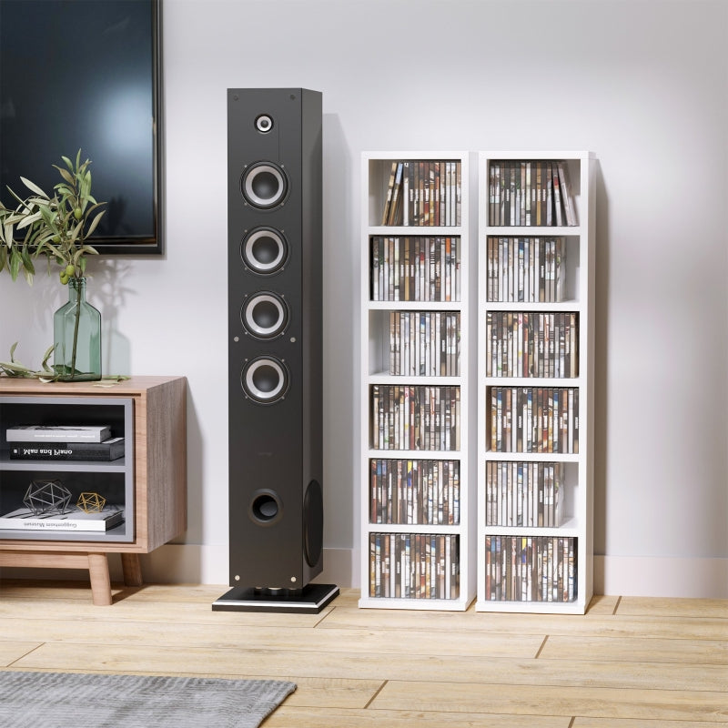 White Adjustable CD Media Display Shelf Set of 2