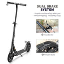 Blue Folding Kick Scooter with Adjustable Height and Dual Brake