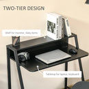 Black Home Office Writing Desk with Storage Shelf 84x45cm