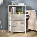 Light Grey 4-Drawer Storage Cabinet with Shelves - Home Furniture
