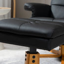 Black Swivel Recliner Armchair with Ottoman and Storage Footstool