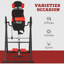 Red Inversion Table with Safety Belt for Muscle Pain Relief