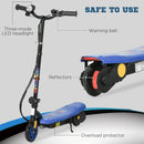 Blue Foldable Electric Scooter with LED Headlight for Ages 7-14