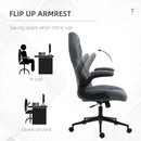 Dark Grey Home Office Desk Chair with Armrests, Swivel Seat & Tilt Function