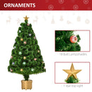 4FT Green Pre-lit Christmas Tree with Fibre Optics and Baubles