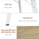 White Compact Computer Desk with Monitor Stand and Storage