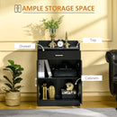 Black Modern Storage Cabinet with Drawer and Shelf