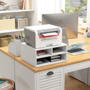 White 3-Compartment Printer Storage Cabinet