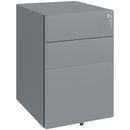 Steel 3-Drawer Rolling Filing Cabinet for A4, Letter, Legal Files - Black
