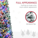 6ft Pre-lit Flocked Christmas Tree with Warm White LEDs, Berries, Pine Cones - Green