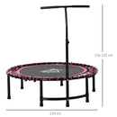 45" Pink Round Mini Trampoline with Adjustable Handle