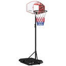 Adjustable Basketball Stand Net System with Wheels, Enlarged Base, Black, PE Backboard