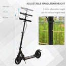 Black Aluminium Foldable Kick Scooter with Shock Absorption for Teens and Adults