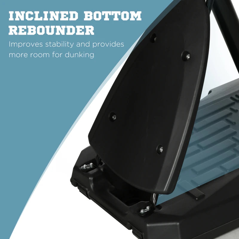 Adjustable Basketball Hoop Stand with Sturdy Backboard, Portable Wheels - Black