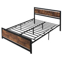 King Size Metal Bed Frame with Storage, Strong Slat Support - Grey