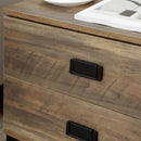 Vintage Black Bedside Table with 2 Drawers for Bedroom & Living Room