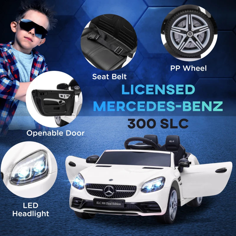 White Licensed 12V Kids Electric Ride On Car with Remote Control
