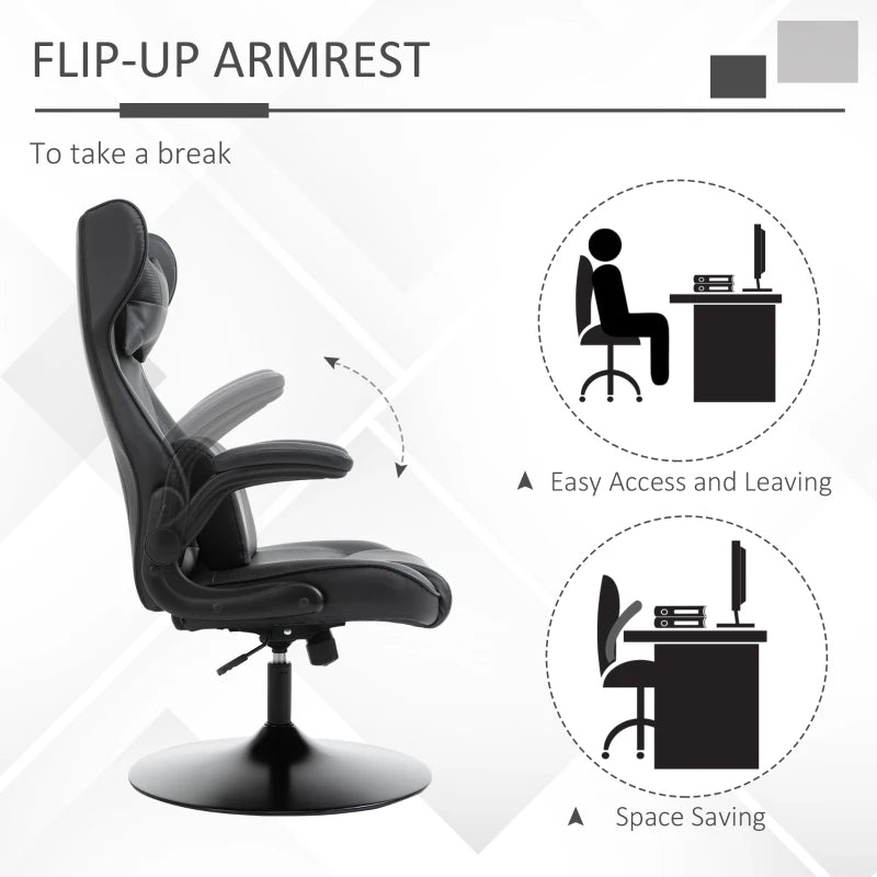 Black Racing Style Video Game Chair with Lumbar Support