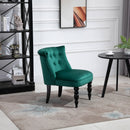 Green Velvet Wingback Accent Chair with Wooden Legs