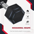 8kg Hex Dumbbell Set - Black Rubber Coated Weights for Home Gym