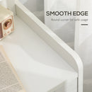 White 2-Drawer Bedside Cabinet with Storage Shelves