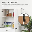 White Tall Kitchen Storage Cabinet with Drawer & Adjustable Shelves