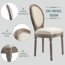 French-Style Cream White Upholstered Dining Chairs Set of 2