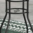 Multicolour Round Garden Table with Glass Printed Top - 60cm