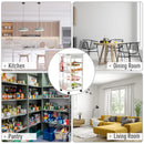 White Rolling Kitchen Cart with 4 Basket Drawers & Side Racks