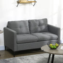 Grey Two-Seater Sofa with Steel Legs