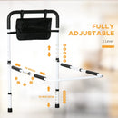 Adjustable White Bed Safety Rail with Storage Pocket