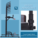 Black Power Tower with Dip Stand and Pull Up Bar - Home Gym Equipment