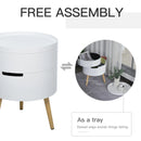 White Round 3-Tier Coffee Table with Hidden Compartments