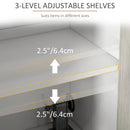 White Kitchen Storage Cabinet with Adjustable Shelves and 4 Doors