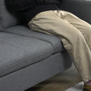 Grey Two-Seater Sofa with Steel Legs