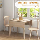Natural Finish Wooden Drop Leaf Table - 4 Seater