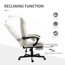 Cream White High-Back Swivel Office Chair with Footrest