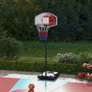 Adjustable Basketball Stand Net System with Wheels, Enlarged Base, Black, PE Backboard