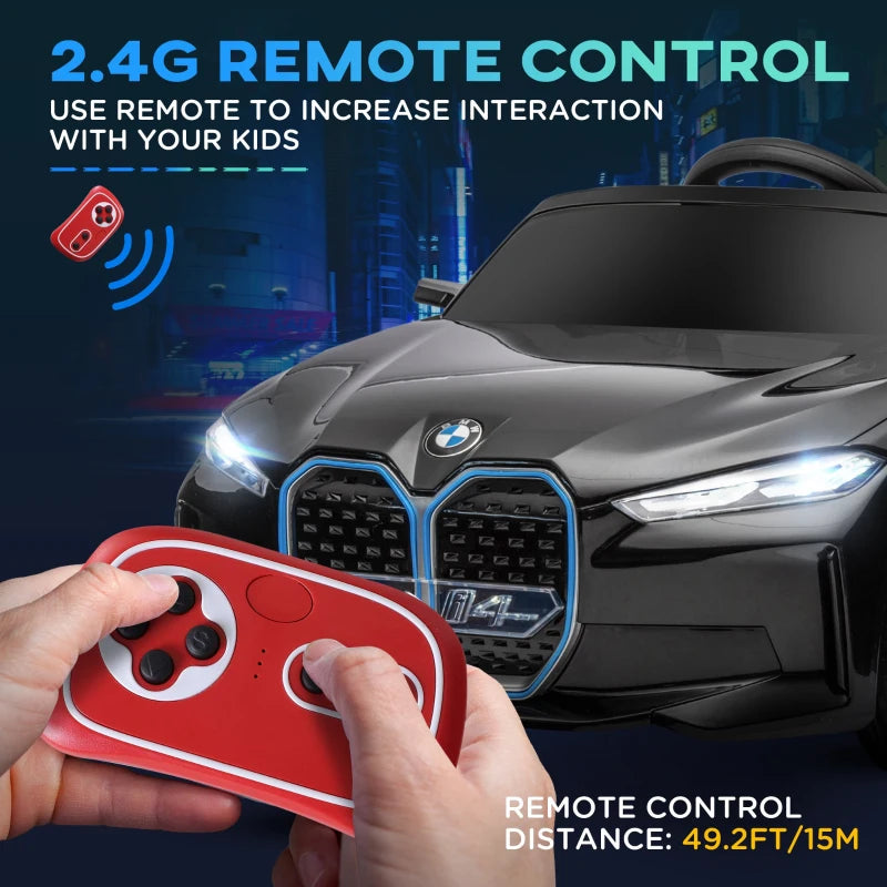 12V Black Kids Electric Ride-On Car with Remote Control and Music