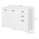 White Modern Sideboard with Drawers and Doors