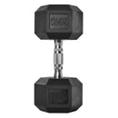 Black 20KG Rubber Hex Dumbbell Set - Portable Hand Weights for Home Gym