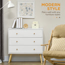White 3-Drawer Storage Chest with Wood Legs for Bedroom & Living Room