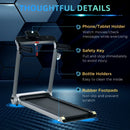 Silver Electric Folding Treadmill with Quick Speed Controls and LED Monitor