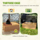 Yellow Wooden Tortoise House 94cm - Small Reptile Habitat