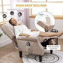 Beige Heated Massage Recliner with Footrest