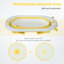 Yellow Foldable Baby Bathtub Set with Thermostatic Water Plug